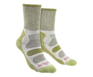 Bridgedale - Womens Hiking Lightweight Cotton Boot Socks -Spring Green - Size 3-4.5 (UK Shoe)
