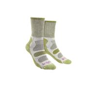 Bridgedale Women's Hiking Lightweight Cotton Cool Cushioned Boot Socks in Green | Size: 3-4.5 Bridgedale Green 3-4.5