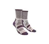 Bridgedale Women's Hiking Lightweight Cotton Cool Cushioned Boot Socks in Purple | Size: 5-6 Bridgedale Purple 5-6