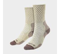 Bridgedale Women's Hiking Lightweight Merino Wool Cushioned Boot Socks, Beige 7-8.5