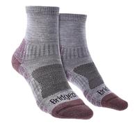Bridgedale - Womens Hiking Merino Socks - Heather / Damson - Grey Merino Wool - Size 3-4.5 (UK Shoe)
