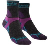Bridgedale - Womens Lightweight Merino Socks - Charcoal / Purple - Grey Nylon - Size 3-4.5 (UK Shoe)