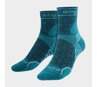 Bridgedale Women's Running Lightweight T2 Merino Wool Sport 3/4 Crew Socks, Blue 5-6.5