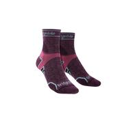Bridgedale Women's Running Lightweight T2 Merino Wool Sport 3/4 Crew Socks in Purple | Size: 3-4.5 Bridgedale Purple 3-4.5