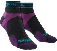Bridgedale - Womens Sport Ultralight Merino Low Socks - Charcoal / Purple - Grey Merino Wool - Size 7-8.5 (UK Shoe)