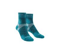 Bridgedale Women's Trail Running Ultralight T2 Merino Wool Sport 3/4 Crew Socks in Turquoise | Size: 7-8 Bridgedale Turquoise 7-8
