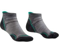 Bridgedale Women's Ultra Light T2 Merino Performance Hiking No-Show Socks {BR-710260} - Mid Grey/Surf Blue - Medium