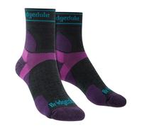 Bridgedale Women's Trail Running Ultralight T2 Merino Wool Sport 3/4 Crew Socks, Grey 7-8.5