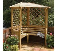 bridgend wooden garden corner arbour in natural