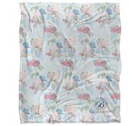 Bridgerton B Floral Silky Touch Super Soft Throw Blanket 152 X 127 cm, White
