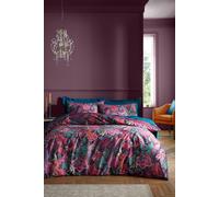 Bridgerton By Catherine Lansfield 'Kate Floral' Soft Velvet Duvet Cover Set in Plum | Size: Single Bridgerton By Catherine Lansfield Plum Single
