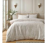 Catherine Lansfield Bridgerton Regal Birds Soft Velvet King Duvet Cover Set with Pillowcases Natural