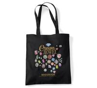 Bridgerton Crown Jewel Grocery Travel Reusable Tote Bag, Black