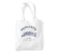 Bridgerton Home Grocery Travel Reusable Tote Bag, White