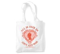 Bridgerton Love And War Lady Whistledown Grocery Travel Reusable Tote Bag, White