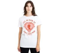 Bridgerton Love and War Lady Whistledown Ladies T Shirt, White, Medium