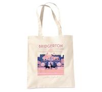 Bridgerton Modern Minimal House Grocery Travel Reusable Tote Bag, Natural