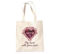 Bridgerton My Heart Calls Your Name Grocery Travel Reusable Tote Bag, Natural