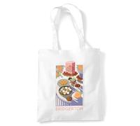 Bridgerton Treats Grocery Travel Reusable Tote Bag, White