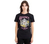 Bridgerton Women's Regency Tea House Ladies T Shirt, Black, XL