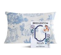 Bridgerton x Kitsch Satin Pillowcase with Zipper for Hair & Skin - Softer Than Silk Pillow Cases, Smooth Cooling Pillow Cover, Wrinkle-Free, Machine Washable, Standard Size (19x26) - Garden Toile