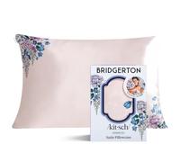 Bridgerton x Kitsch Satin Pillowcase with Zipper for Hair & Skin - Softer Than Silk Pillow Cases, Smooth Cooling Pillow Cover, Wrinkle-Free, Machine Washable, Standard Size (19x26) - Wisteria