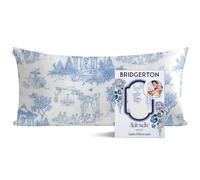 Bridgerton x Kitsch Satin Pillowcase with Zipper for Hair & Skin - Softer Than Silk Pillow Cases, Smooth Cooling Pillow Cover, Wrinkle-Free, Machine Washable, King Size (19x36) - Garden Toile
