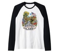 Bridges Built to Last Patriotic Americana Raglan Baseball Tee