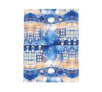 Bridges In The City Elegant Greeting Card On Pearl Paper â€“ Premium Shimmering Design For Christmas, Birthday, Wedding & Valentineâ€™s Day Celebrations