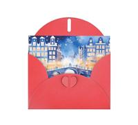 Bridges In The City Elegant Greeting Card On Pearl Paper â€“ Premium Shimmering Design For Christmas, Birthday, Wedding & Valentineâ€™s Day Celebrations