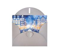 Bridges In The City Elegant Greeting Card On Pearl Paper â€“ Premium Shimmering Design For Christmas, Birthday, Wedding & Valentineâ€™s Day Celebrations