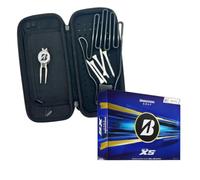 Bridgestone Golf Tour B XS Golf Balls with Golf Glove Holder - Includes Removable Ball Marker Divot Tool, Glove Shaper and Tees