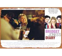 BRIDGET JONES'S DIARY Original Lobby Card Renée Zellweger Gemma Jones Movie Poster,Metal Tin Sign,Vintage Style Classic Old Film Poster Wall Ornament Coffee Bar Restaurant Man Cave Wall Decor,Size 8