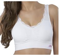 Bridget's Beauties Women's Lace Comfort Pull On Bra - Lily White - Large (14)