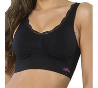 Bridget's Beauties Women's Lace Comfort Pull On Bra - Luxe Black - Medium (12)