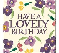 Bridgewater Have a Lovely Birthday Emma Blank Card Embossed Wording Wallflower Design 170 x 160 mm