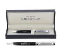 Bridgewater Pen Company Birthday Collection Executive Ballpoint Pen - 18th, 21st, 50th, 60th, 70th, 80th Boxed Gift (50th)