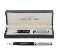 Bridgewater Pen Company Birthday Collection Executive Ballpoint Pen - 18th, 21st, 50th, 60th, 70th, 80th Boxed Gift (80th)