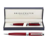 Bridgewater Pen Company Executive Ball Point Pen Collection, Boxed & Sleeved (Galway, Red Chrome)
