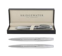 Bridgewater Pen Company Executive Ball Point Pen & Mechanical Pencil Gift Set Collection, Boxed, Sleeved (Lancaster, Chrome)