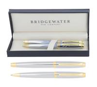 Bridgewater Pen Company Executive Ballpoint Pen & Rollerball Pen Gift Set Collection, Boxed & Sleeved (Chester, Gold)