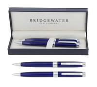Bridgewater Pen Company Executive Ballpoint Pen & Rollerball Pen Gift Set Collection, Boxed & Sleeved (Galway, Blue)