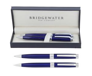 Bridgewater Pen Company Executive Ballpoint Pen & Rollerball Pen Gift Set Collection, Boxed & Sleeved (Galway, Blue)