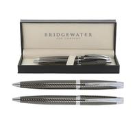Bridgewater Pen Company Executive Ballpoint Pen & Rollerball Pen Gift Set Collection, Boxed & Sleeved (Lancaster, Grey)