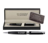 Bridgewater Pen Company Sentimental Ballpoint Pen, Luxury Refillable Ballpoint, Boxed with Message Card for family, Mum, Nan, Sister, Friends, Dad & Grandad (Best Grandad In The World)