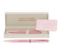 Bridgewater Pen Company Sentimental Ballpoint Pen, Luxury Refillable Ballpoint, Boxed with Message Card for family, Mum, Nan, Sister, Friends, Dad & Grandad (Always My Sister Forever My Friend)