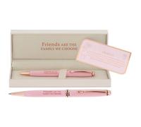 Bridgewater Pen Company Sentimental Ballpoint Pen, Luxury Refillable Ballpoint, Boxed with Message Card for family, Mum, Nan, Sister, Friends, Dad & Grandad (Friends Are The Family We Choose)