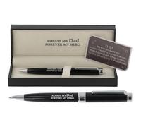 Bridgewater Pen Company Sentimental Ballpoint Pen, Luxury Refillable Ballpoint, Boxed with Message Card for family, Mum, Nan, Sister, Friends, Dad & Grandad (Always My Dad Forever My Hero)