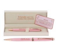 Bridgewater Pen Company Sentimental Ballpoint Pen, Luxury Refillable Ballpoint, Boxed with Message Card for family, Mum, Nan, Sister, Friends, Dad & Grandad (Friends Are The Family We Choose)