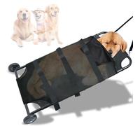 BRIDIOF 250lbs Dog Stretcher for Large Dogs, 48x26 Inch Dog Trolley with Noiseless Wheels, Dog Emergency Carrier Gurney, Veterinary Rescue Stretcher